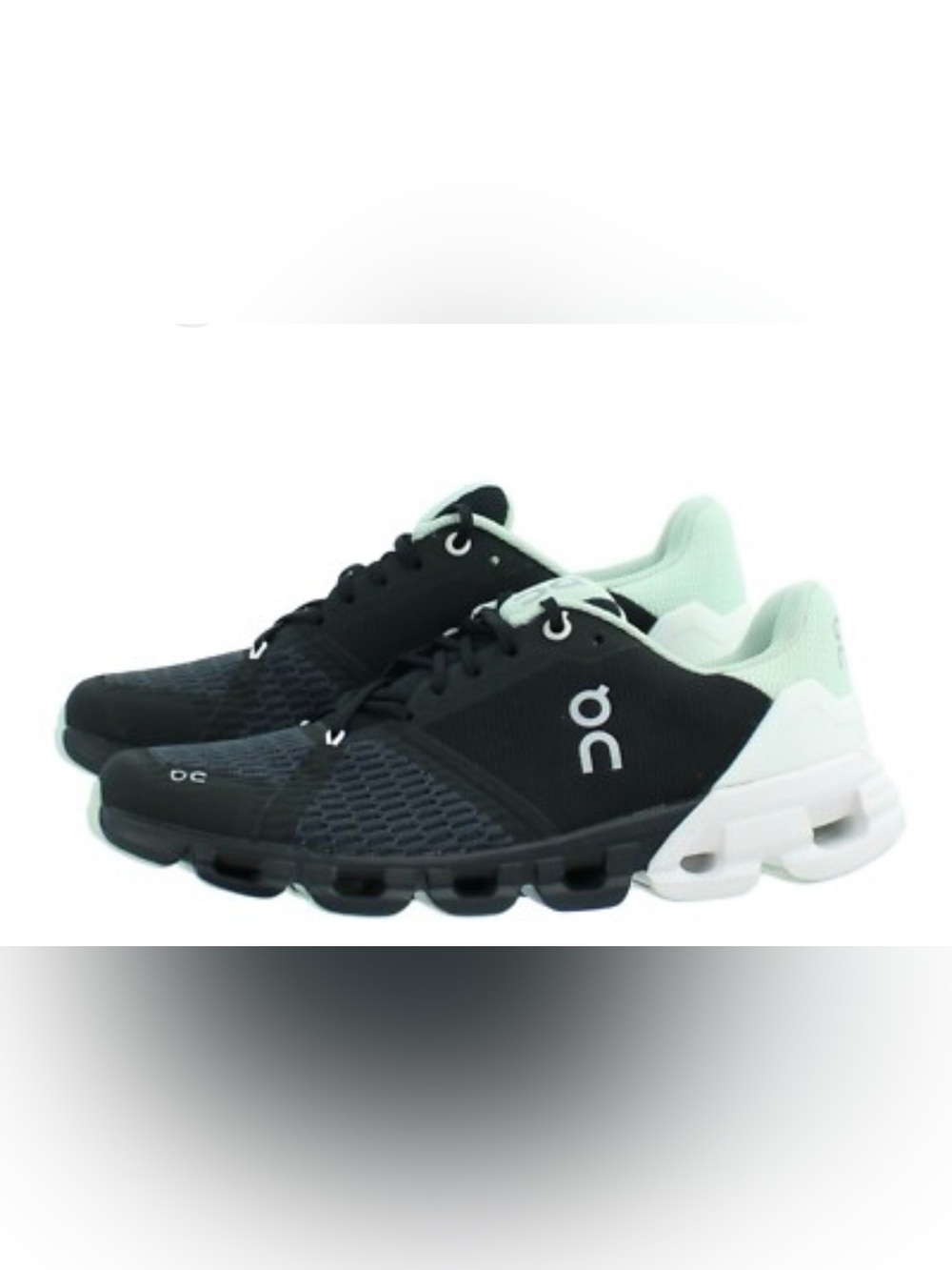 On Running Athletic Shoes in Black and Mint